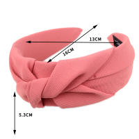 Nueva Moda Headband Para Mujer Color Sólido Ancha Con Nudo Lateral Turban Casual Accesorio De Cabello Para Adultos - details 0