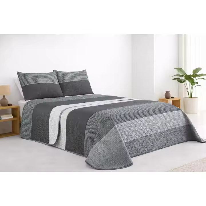 Colcha Bouti Estampado para Verano y Entretiempo, Colcha para Cama 100% Poliester, Colcha Cubre Cama para Cama 90/105/135/150/180cm, Suave, Blanco con Funda de Cojin 45x70cm. ✅ Entrega en 48-72h - 1