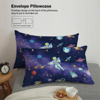 Juego De Cama 3 Piezas Estilo Espacial Con Patrón De Astronauta Y Cielo Estrellado Funda De Edredón Y 2 Fundas De Almohada Poliéster Cómodo Set De Cama - details 10