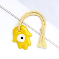 Lucky Eye Glass Drop Aceite Turco Mal De Ojo Colgante De Corazón De Mano De Fatima Para Puerta De Cuerda Tejida Joyería Para Hombres Y Mujeres Llavero De Moda - details 9