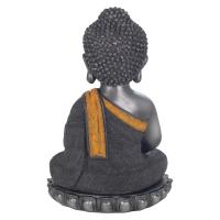 CAPRILO REGALOS & DECORACIÓN Figura Decorativa de Resina "Buda Gris Meditando". Adornos y Esculturas. Regalos Originales. Decoración Hogar. 18 x 15 x 26 cm. - details 2