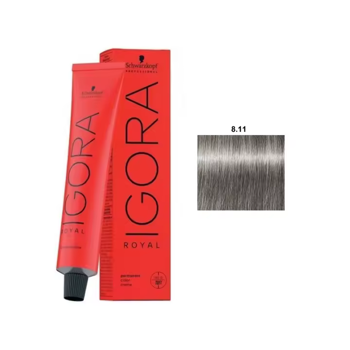 Tinte Igora Royal / Schwarzkopf - 8.11 Rubio Claro Ceniza Intenso - 1