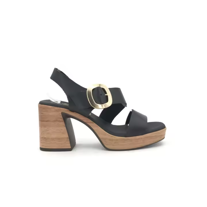 Sandalia Oh! My Sandals para mujer, mod.5395, Sandalia cadena con la suela de madera y tacón alto - 1