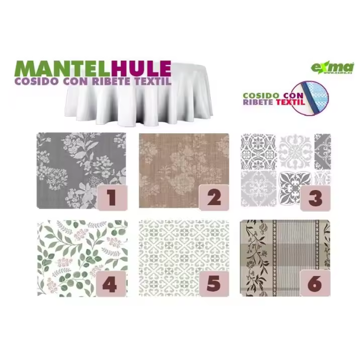 Mantel de hule con ribete cuadrado 140x140 cms    mantel por metros; manteles; mantel barato; mantel jardín - 1