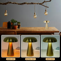 Lámpara De Mesa Retro Con Forma De Setas LED Luz Nocturna Táctil Decorativa Para Escritorio Lámpara De Noche Para Cama Barra De Ambiente Material Metálico - details 1