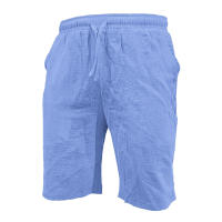 Shorts De Verano Para Hombre Algodón Ligero Con Cintura Elástica Estilo Casual Color Sólido Para Deporte Y Playa - details 4
