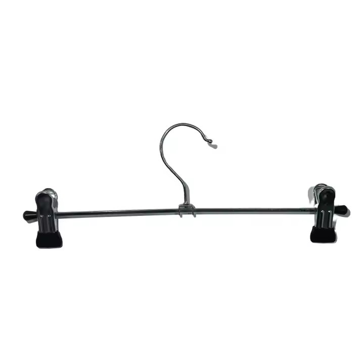 DonFerretero - Perchas Pantalones,Perchas de Metal con Clips para Pantalones y Faldas, Gancho Giratorio 360º, 10 Unidades. - 1