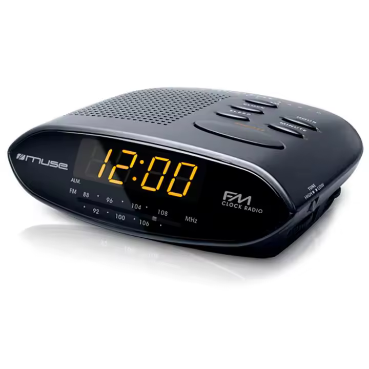 MUSE M-10 CR NEGRO RADIO DESPERTADOR ANALÓGICO SOBREMESA FM SNOOZE - 1