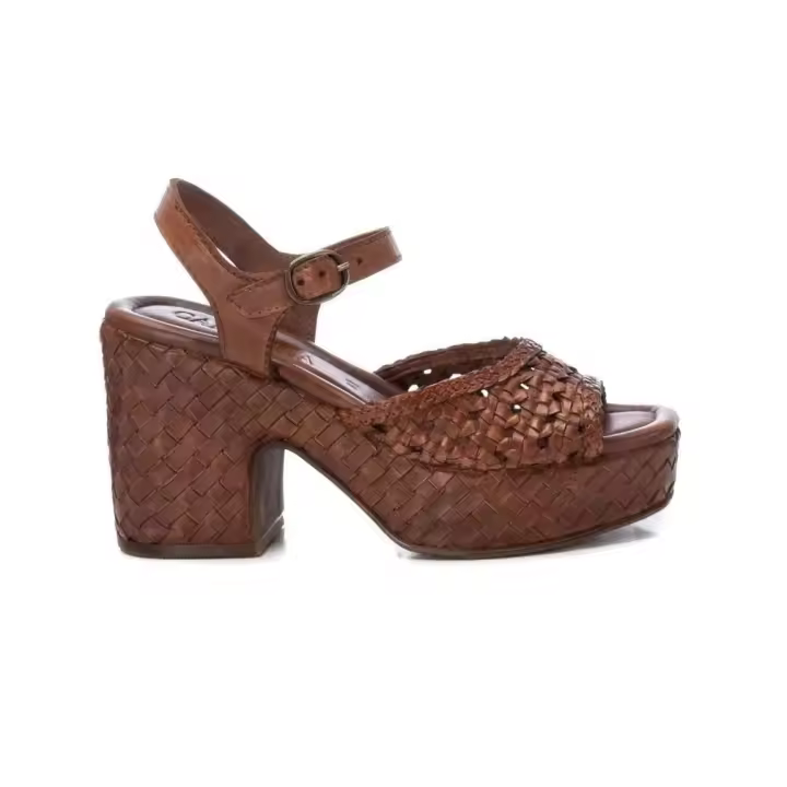 Carmela 161637 Sandalias de tacón para mujer en marrón oscuro de piel - 1