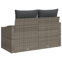 Sofá de jardín para 2 personas con almacenamiento y cojines de ratán gris - details 3
