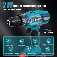 650W taladro eléctrico, 10mm,2 velocidades destornillador eléctrico inalámbrico, herramienta doméstica DIY para batería de 18V-21V - details 5