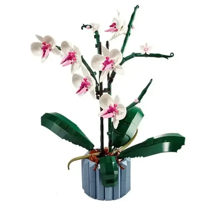 Bloques De Construcción Plásticos Para Orquídea MOC Decoración De Bouquet Con Mariposa Juguete Assembleado Para Adultos Y Niñas Regalo De San Valentín - 1
