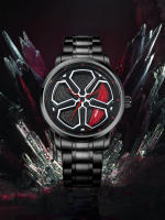 Reloj De Cuarzo Para Hombre NS Cuatro Hojas De Clover Diseño Creativo Casual Correa De Acero Inoxidable Resistente Al Agua - details 2