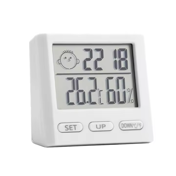 Termómetro Y Higrómetro Digital LCD Aideepen 0-50℃ Monitor Magnético De Temperatura Y Humedad Multifuncional Con Reloj Para El Hogar Interior - 1