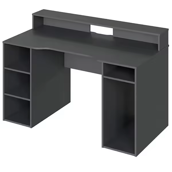 Escritorio Gamer gris antracita 88x136x67 cm - 1