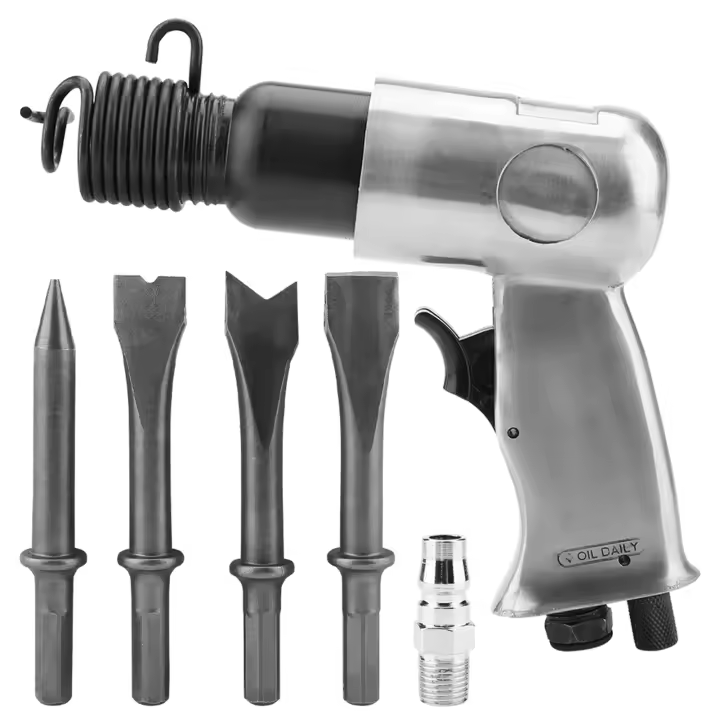 Martillo Pneumático Industrial 1/4" 150mm Tipo De Mango Potente Herramienta Para Escarbar Y Cortar En Metal Y Piedra - 1