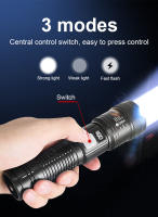 Linterna Táctica Recargable Tipo-C Con Zoom Alta Potencia LED Luz De Emergencia Impermeable Para Actividades Al Aire Libre Y Auto Defensa - details 7