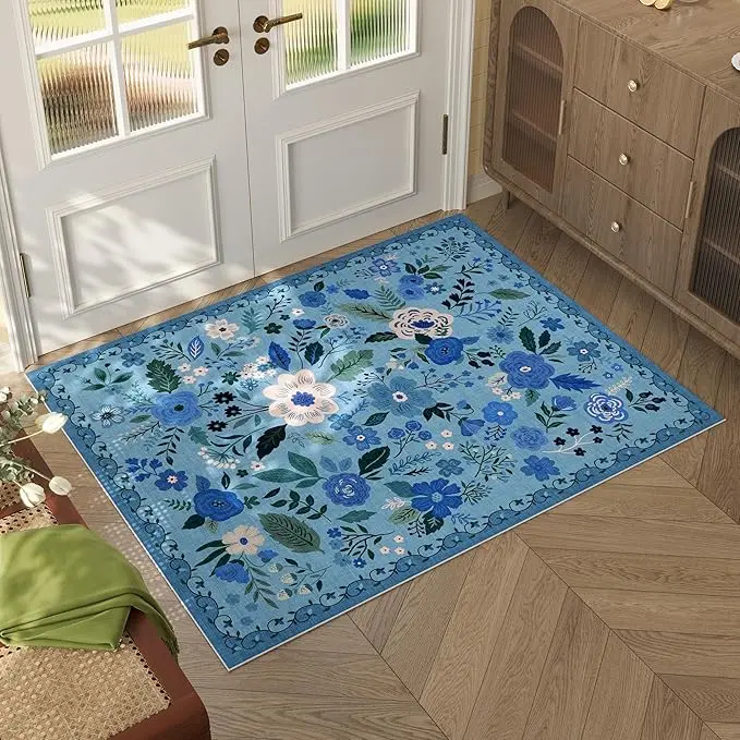 VIKAMA Alfombra De Piso Absorbente Y Antideslizante Para El Hogar Estampada Fácil De Limpiar Característica Principal Alfombra De Puerta De WC Material Poliéster Técnica Máquina Hecha - 1