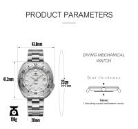 Reloj Mecánico Automático ADDIESDIVE Para Hombre Acero Inoxidable Premium Resistente Al Agua NH35A Con Cristal De Zafiro Deportivo Casual - details 3
