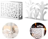 2 piezas de toalla familiar o Mostrador de cocina, toallero de acero inoxidable, dispensador de toallas de papel modelado botánico y estilo a cuadros (Plata) - details 3
