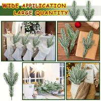 Guirnalda De Ramas De Pino Artificial Verde Para Navidad Decoración De Casa Falsas Plantas Verdes Estilo Nieve Cubierta DIY De Navidad - details 1