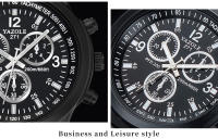 Reloj De Pulsera De Cuero Para Hombre YAZOLE Lujo Deportivo Militar Luminoso Quart Caso De Aleación Resistente Al Agua - details 12