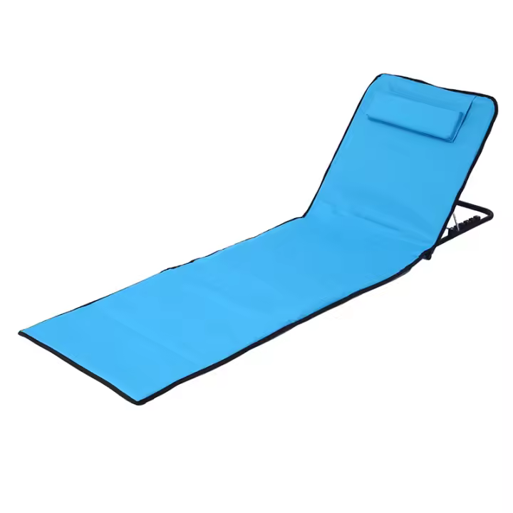 Tumbona plegable "Benidorm" 156x53x42cm, en 2 colores diferentes, Esterilla de playa con bolso plegable, ideal para vacaciones, playa, verano - 1