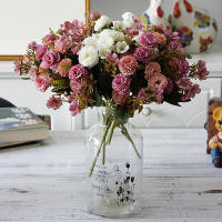 1PC Flores Artificiales De Cárnations Pequeñas Estilo Europeo Para Decoración De Hogar Fotografía Navidad Boda DIY Material Silken - details 3