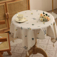 Mantel De Lino Con Bordado De Trigo Para Cocina Sala De Estar Mesa De Comedor Decoración De Fiesta Reutilizable Máquina Lavable Estilo Pastoral - details 0
