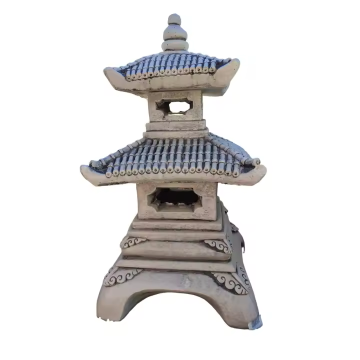 AZJARDIN.COM - Pagoda de 2 tejados fabricada en hormigón color musgo. - 1