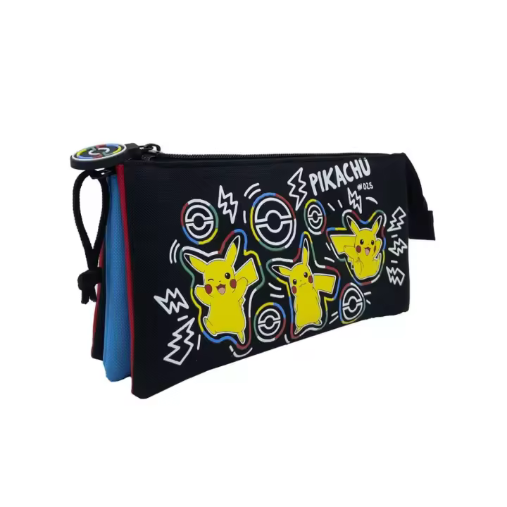 CYP BRANDS Portatodo Pikachu Pokemon Triple Compartimento 23x5x12cm - 1