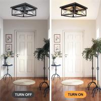 Lámpara De Techo LED Moderna En Negro De Hierro Industrial Iluminación Minimalista Nórdica Para Decoración Del Hogar Sala De Estar Comedor - details 3