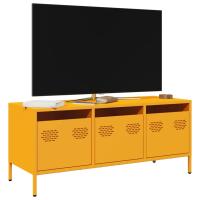 vidaXL Mueble para TV acero laminado en frío 101,5x39x43,5 cm en color Blanco/Rosa/Amarillo mostaza y más | almacenamiento funcional diseño moderno para baño dormitorio sala - details 2