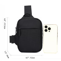 Bolso Pequeño Para Hombre De Moda Con Cierre De Cremallera Material Oxford Suave Con Bolsillo Para Móvil Estilo Versátil - details 1