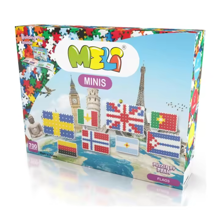 BLOQUES DE CONSTRUCCIÓN CON BANDERAS DEL MUNDO MELI 700 pzs - 1