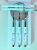 Cepillo De Uñas De Acrílico Olasalon 100% Kolinsky Con Mango De Metal Brillante Color Mint Green Duradero Para Manicura - details 0