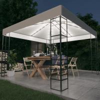vidaXL Carpa Cenador de Jardín con Tira de Luces 3x3 m Carpa Parasol Color Antracita,  Blanco, y mas - details 1