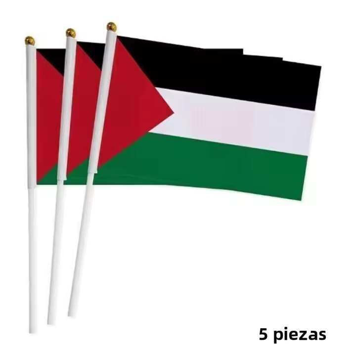 Pequeña Bandera De Palestina Portátil 5/10/20 Piezas Con Palo De Plástico Resistente Al Desvanecimiento Para Eventos Polyester - 1