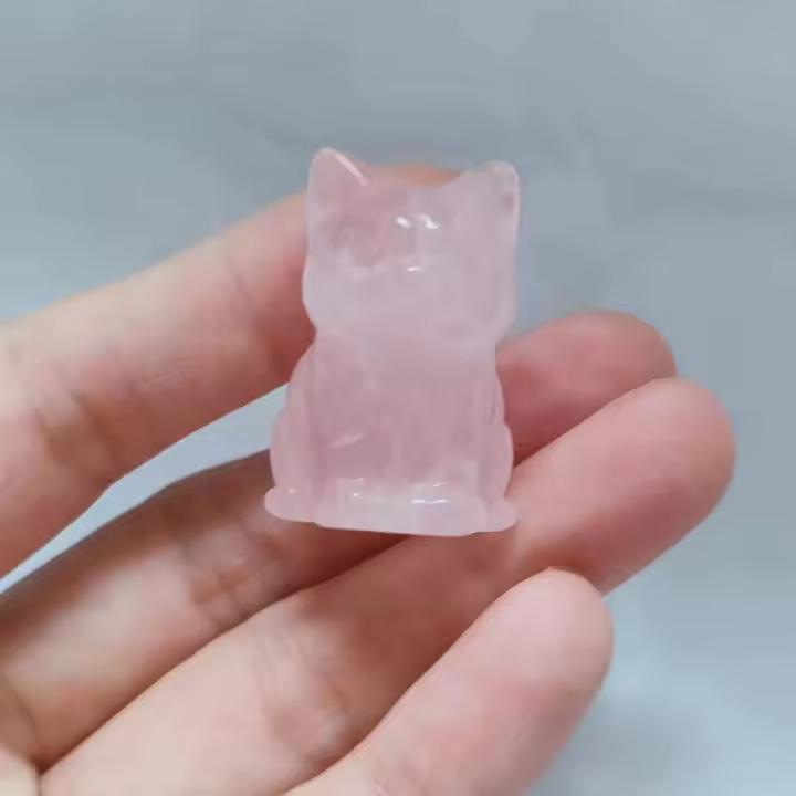 Adornos De Gato De Cristal Natural Carved by Hand Piedra Original Gema DIY Artesanías Animales Arte Hecho a Mano - 1