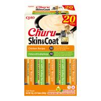 Inaba Churu Skin&Coat 20 tubos. Churu Skin&Coat de atún o pollo es un delicioso snack cremoso para gatos, enriquecido con ácidos grasos omega 3 y 6, además de taurina, para favorecer una piel saludable y un pelaje brillante. - details 0