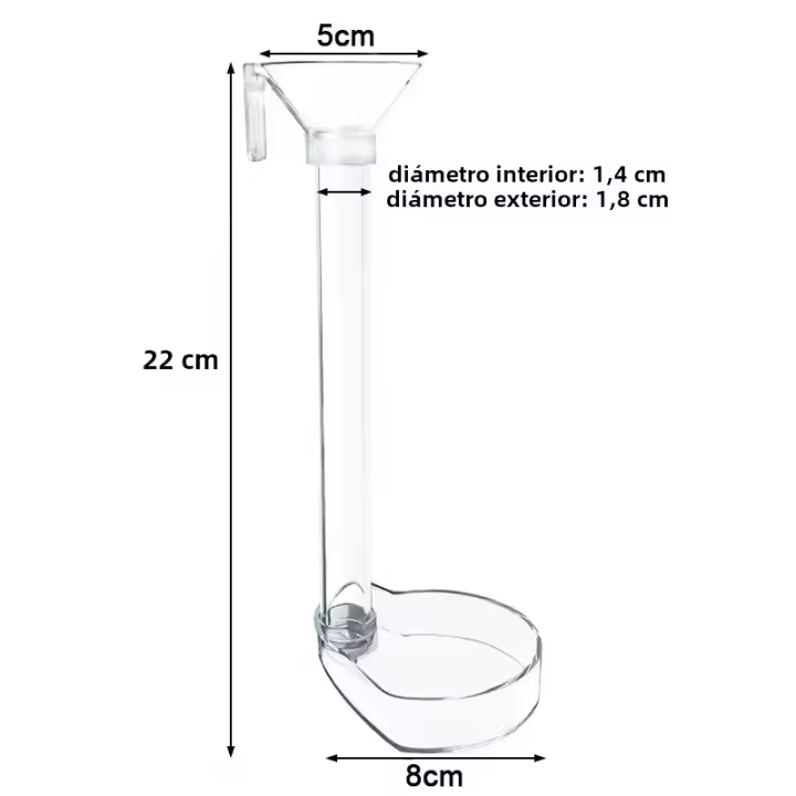 Juego De Alimentador Para Acuario Tubo Transparente De Gran Capacidad Multifuncional Dispensador De Alimento Para Peces Y Camarones - 1