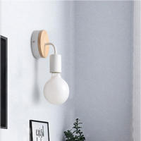 Soporte De Lámpara De Madera Vintage Sconce Luz De Pared Decoración Industrial Para Dormitorio Y Comedor E27 Luz De Lado Retro - details 7