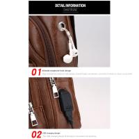 Nueva Bandolera Para Hombre Con USB Gran Capacidad De Carga Portátil Deportes Al Aire Libre Bandolera Diagonal PU Con Cierre De Cremallera - details 6