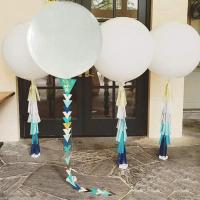 Globo inflable gigante 6 piezas de globo multicolor grande de 90cm, globo de látex de 36 pulgadas, globo súper grande para cumpleaños, bautismo, baby shower, Festival de fiesta para niños (blanco) - details 1