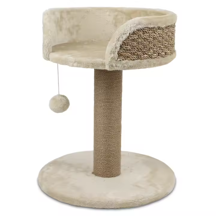 Arquivet Árbol para Gatos Ginger 4x4x49cm - Poste Forrado de Yute - Habitáculo Cilíndrico para Escondrijo y Descanso - 1