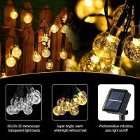 Guirnaldas Luces Exterior Solares 11M 60 LED Guirnalda Luces Solar Impermeable 8 Modos Interior y Exterior Cadena de Luces Solar para Jardín Patio Fiesta (Blanco Calido) - details 6