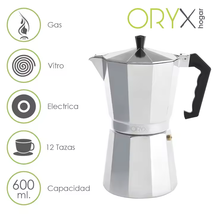 SANCO STORE - ORYX Cafetera Aluminio 12 Tazas (600 ml.) Classic - 1