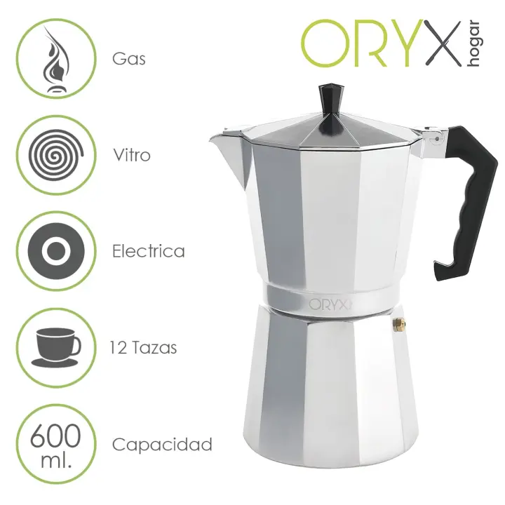 SANCO STORE - ORYX Cafetera Aluminio 12 Tazas (600 ml.) Classic - 1