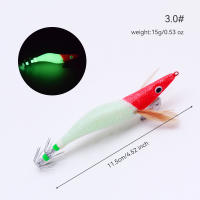 Jig De Calamar Rojo Simulacrum De Camarón De Madera Luminoso Con Anzuelo Doble Artesano Duro Para Pesca En Agua Salada - details 8