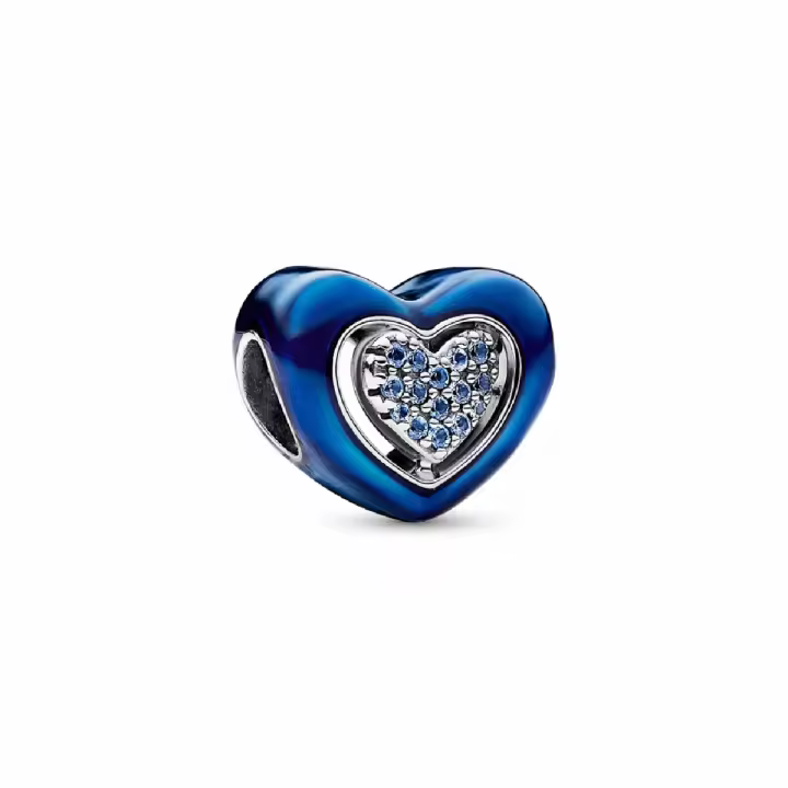Charm Pandora Corazón Giratorio Azul Persona Favorita - 1